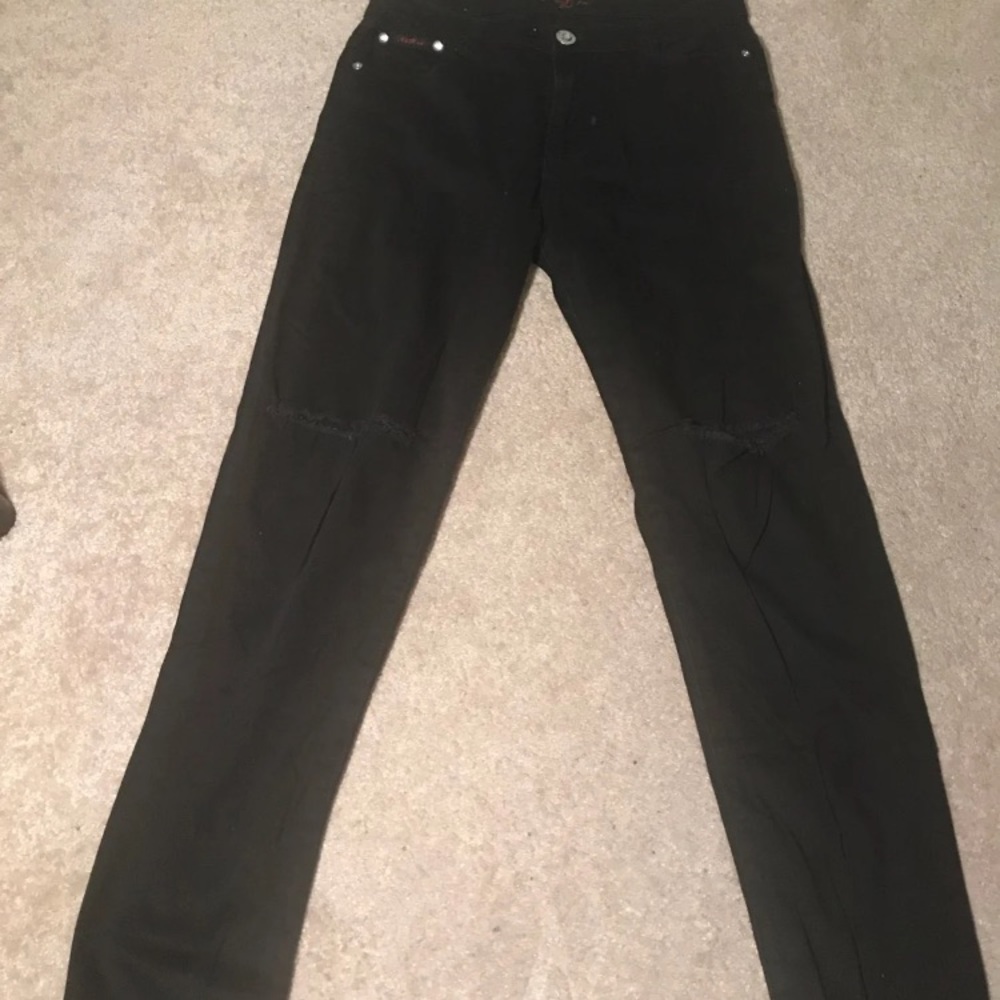 Black ripped jeans